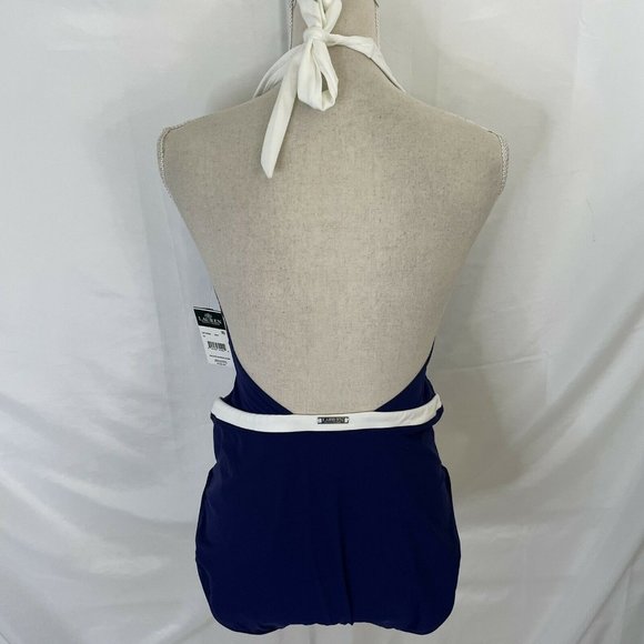 NEW Ralph Lauren SWIMSUIT One Piece Halter 16 Blue - Picture 4 of 8